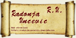 Radonja Unčević vizit kartica